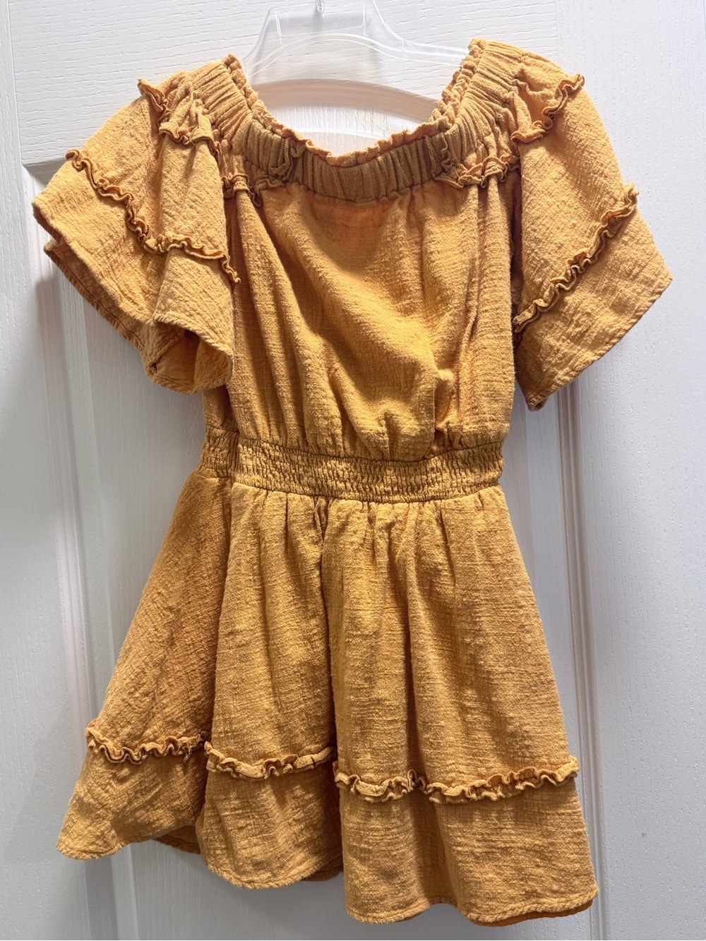 Golden Yellow Ruffle Dress